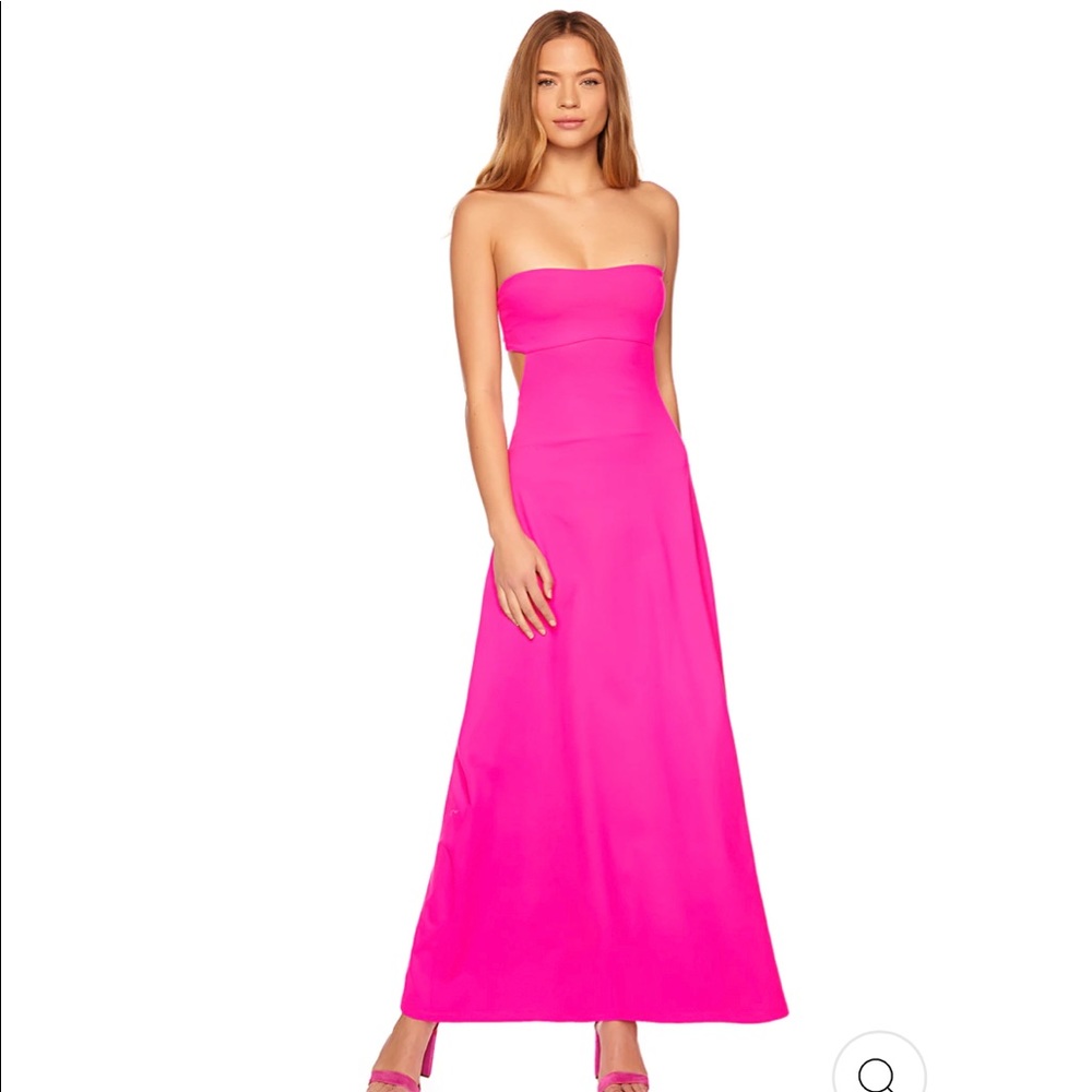 Susana Monaco hot pink tube open back maxi dress NWT